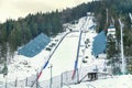 Zakopane, Poland - February 5, 2017: Complex of ski jump springboards Ã¢â¬ÅWielka KrokiewÃ¢â¬Â in Zakopane. Royalty Free Stock Photo